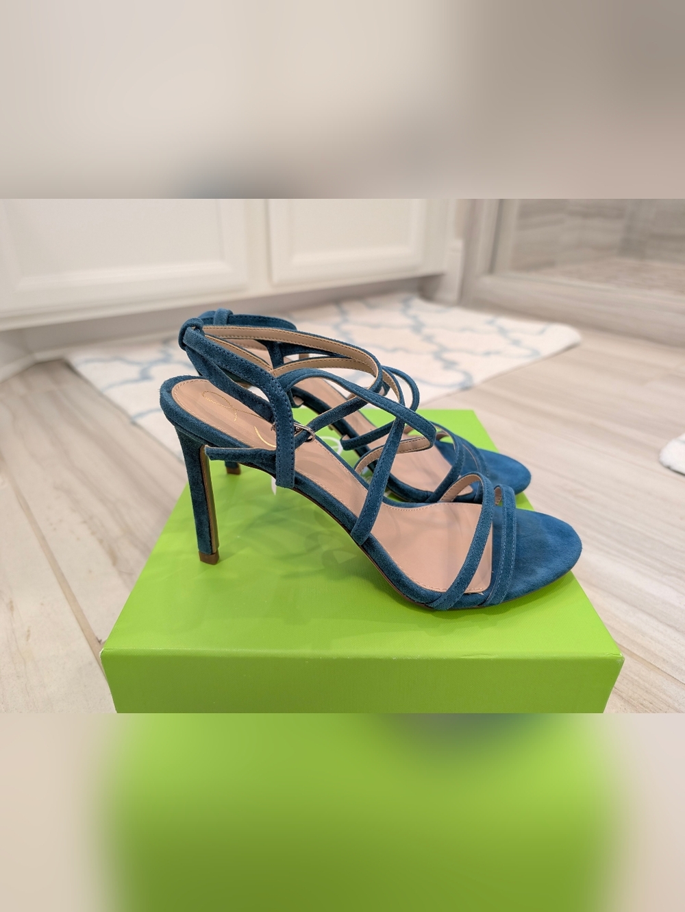 Sam Edelman Delanie Indigo Strappy Suede High Heel Sandals. 8.5 NWT
